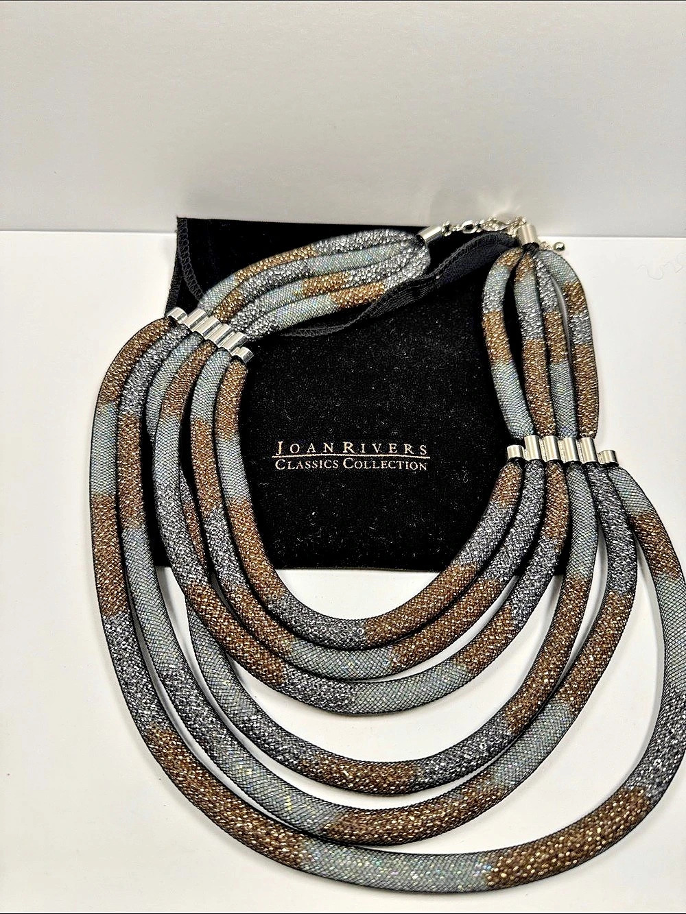 Joan Rivers Classics Collection Layered Statement Necklace in Gray & Brown Like
